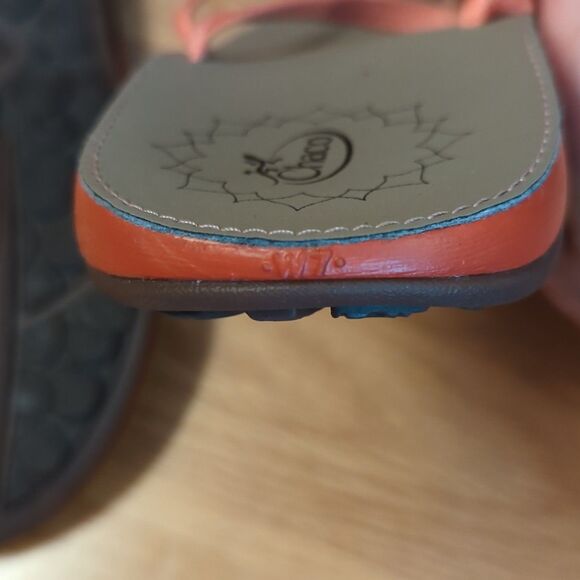 Chaco Abbey Flip Flop Sandals Womens 7 Peach Pink Coral Slip On Summer Beach - Picture 7 of 7